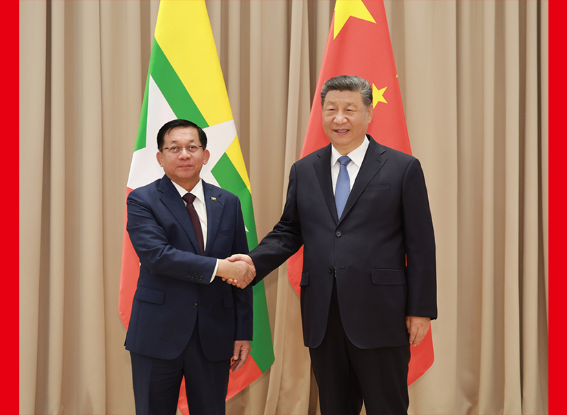 習(xí)近平會見緬甸領(lǐng)導(dǎo)人敏昂萊